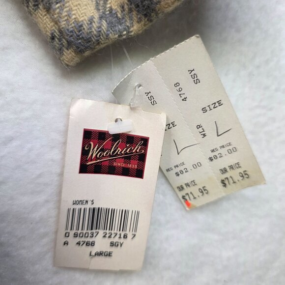 Woolrich Womens Vintage Large Plaid Wool Blend Shirt Jacket Outdoor Deadstock - Picture 3 of 7